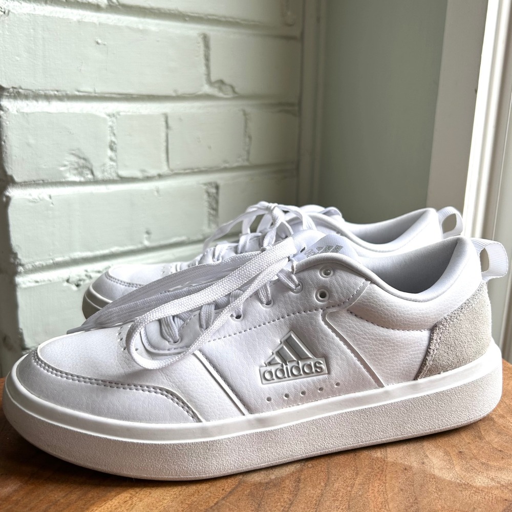 Adidas Women's Park Street Low Top Sneaker White Gray 7.5 Retro Sporty Casual